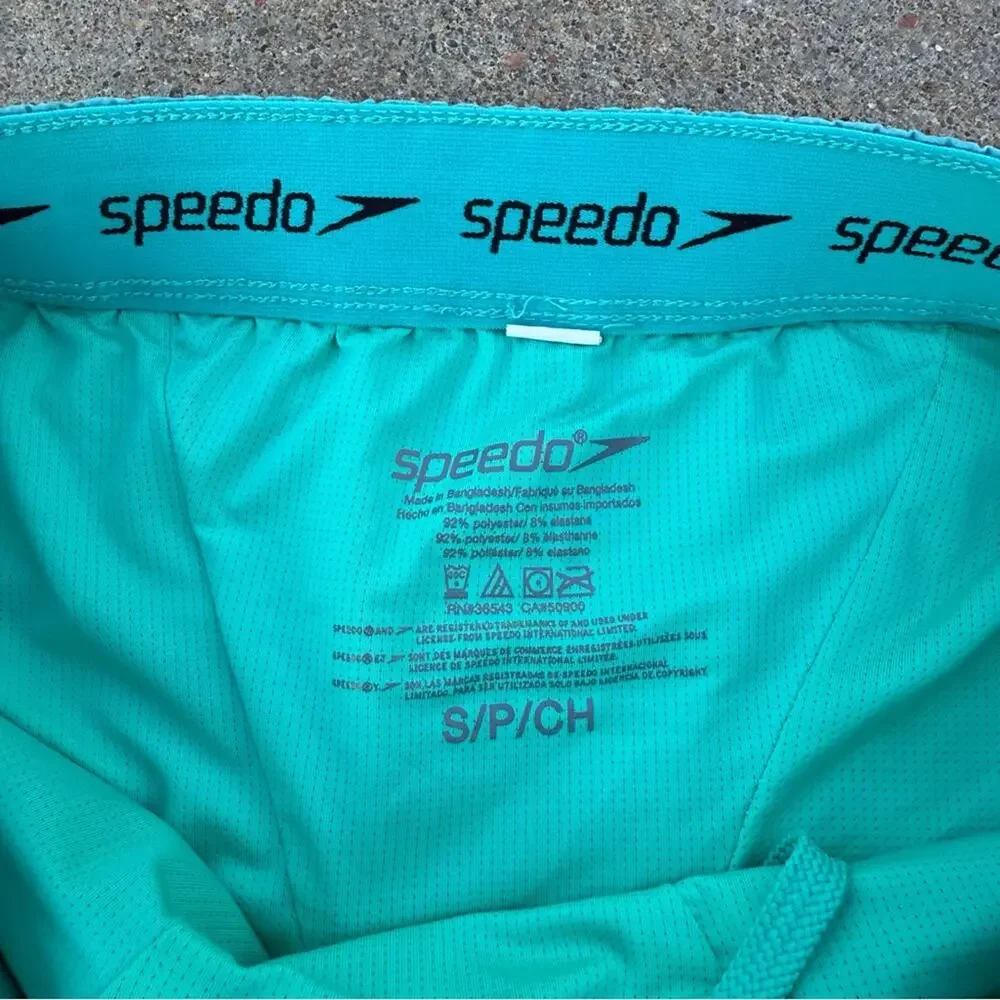 Speedo Swim Trunks Aqua Ceramic Blue Tech Volley Board Short SMALL Style 7778229